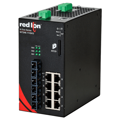 Red Lion Industrial Ethernet Switch, NT24k-11GX3